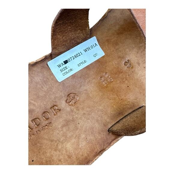 Brador Sandals Men Brown Genuine Leather Slip on Shoes Italy Size 8.5-9|… - Picture 4 of 7